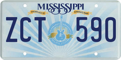 MS license plate ZCT590