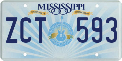 MS license plate ZCT593