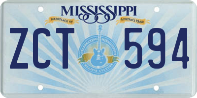MS license plate ZCT594