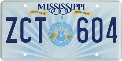 MS license plate ZCT604