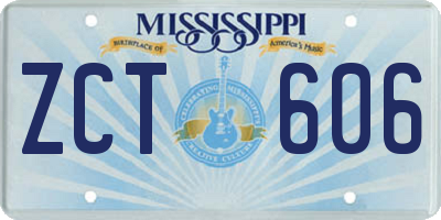 MS license plate ZCT606