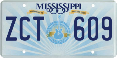 MS license plate ZCT609