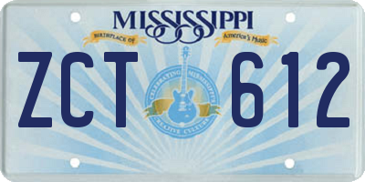 MS license plate ZCT612