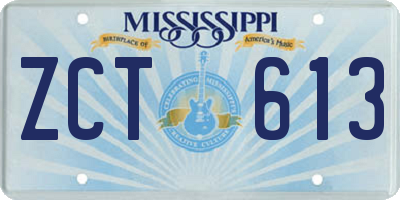 MS license plate ZCT613