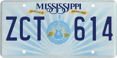 MS license plate ZCT614