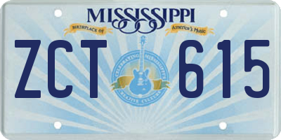 MS license plate ZCT615