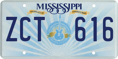 MS license plate ZCT616