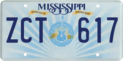 MS license plate ZCT617