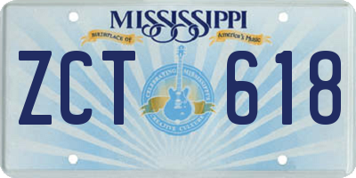 MS license plate ZCT618