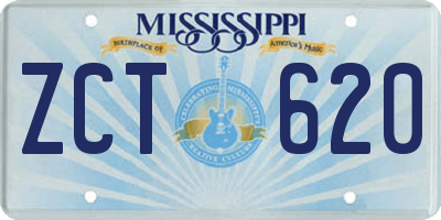 MS license plate ZCT620