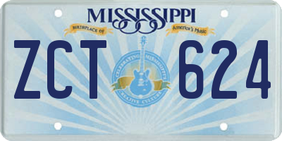 MS license plate ZCT624