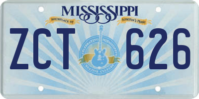 MS license plate ZCT626