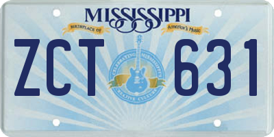 MS license plate ZCT631