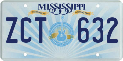MS license plate ZCT632
