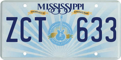 MS license plate ZCT633
