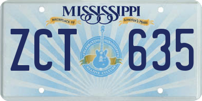 MS license plate ZCT635