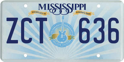 MS license plate ZCT636