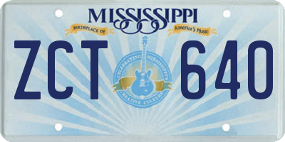 MS license plate ZCT640