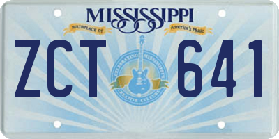 MS license plate ZCT641