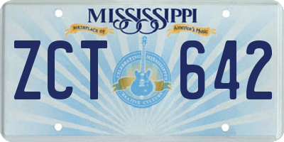 MS license plate ZCT642