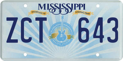 MS license plate ZCT643