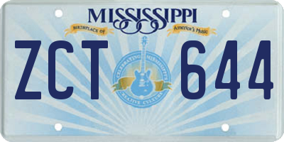 MS license plate ZCT644