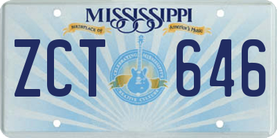 MS license plate ZCT646
