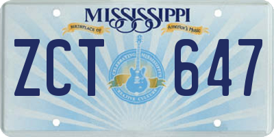 MS license plate ZCT647