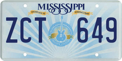 MS license plate ZCT649