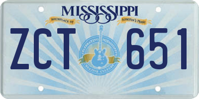MS license plate ZCT651
