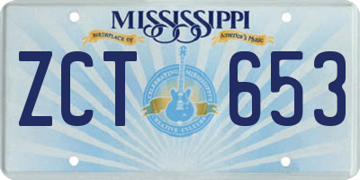 MS license plate ZCT653