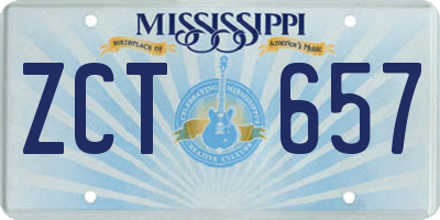 MS license plate ZCT657
