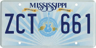 MS license plate ZCT661