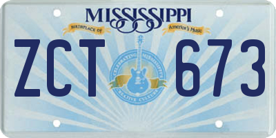 MS license plate ZCT673