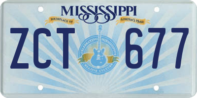 MS license plate ZCT677