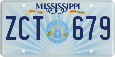 MS license plate ZCT679