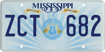 MS license plate ZCT682