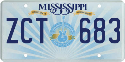 MS license plate ZCT683