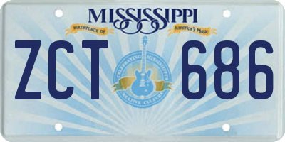 MS license plate ZCT686