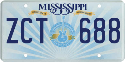 MS license plate ZCT688