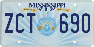 MS license plate ZCT690