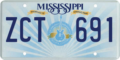 MS license plate ZCT691