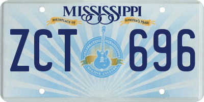 MS license plate ZCT696