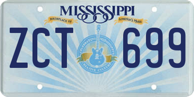 MS license plate ZCT699