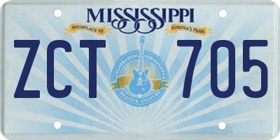 MS license plate ZCT705