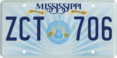 MS license plate ZCT706
