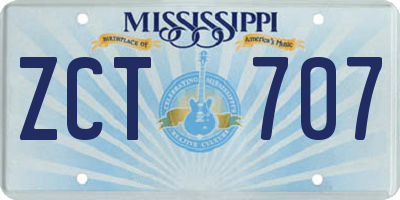 MS license plate ZCT707