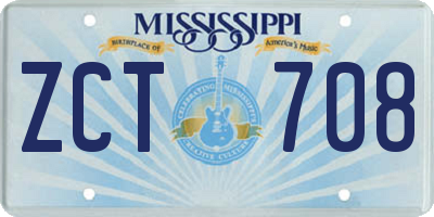 MS license plate ZCT708