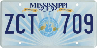MS license plate ZCT709