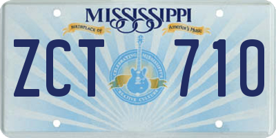 MS license plate ZCT710